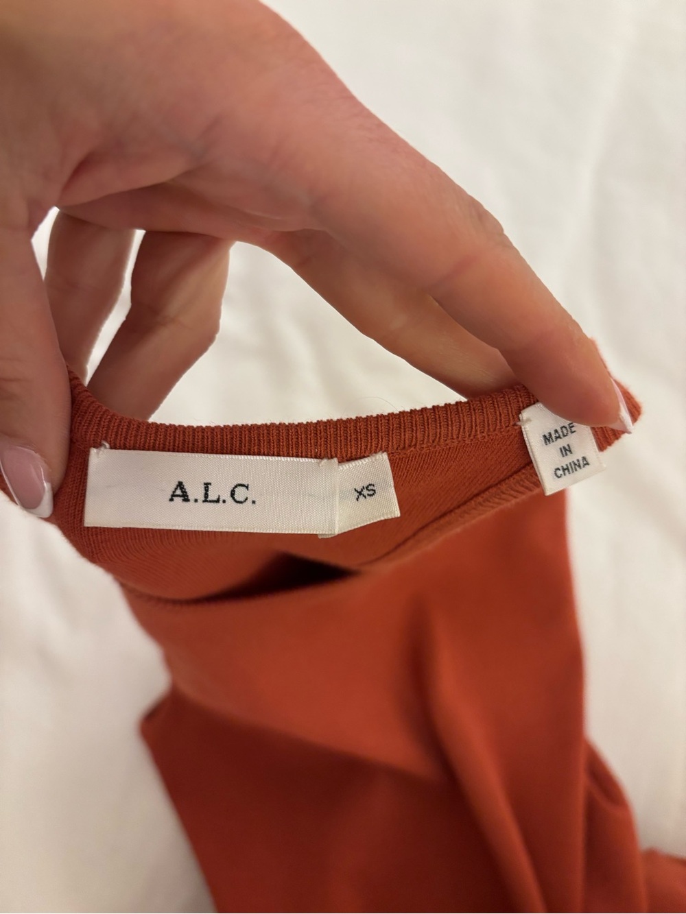 A.L.C. Marc Rib Knit Racerback Midi Dress - Rust XS - Picture 4 of 4
